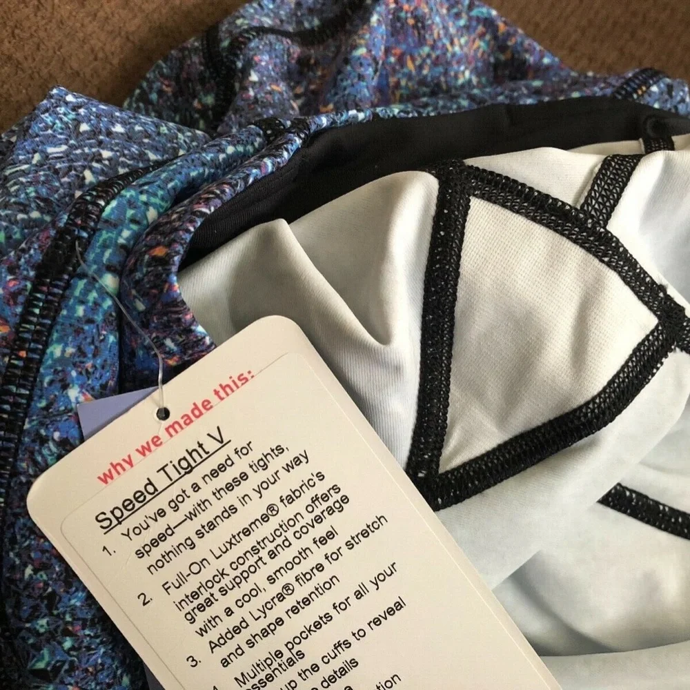 Lululemon Speed Tight Rainbow Splatter Mermaid Legging Non Reflective Size6 NWT! - Picture 3 of 10